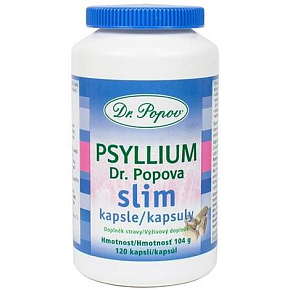 Dr. Popov Psyllium Slim kapsle vláknina pro efektivní a snadné hubnutí doplněk stravy 120 kusů