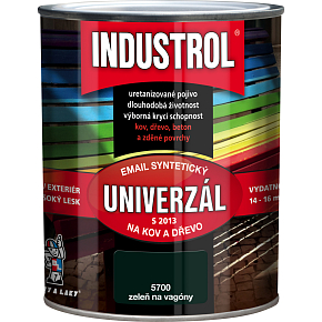 Industrol S2013 univerzál lesk vrchní barva na kov a dřevo, 5700 vagónová zeleň, 600 ml
