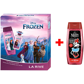 La Rive Disney Frozen parfémovaná voda 50 ml + 2v1 sprchový gel 250 ml dárková sada pro děti + Sprchový gel La Rive 2v1 Minie 250 ml NAVÍC