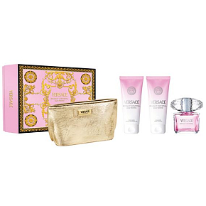 Versace Bright Crystal set toaletní voda 90 ml + tělové mléko 100 ml + sprchový gel 100 ml + taštička, dárková sada pro ženy Versace Bright Crystal set toaletní voda 90 ml + tělové mléko 100 ml + sprchový gel 100 ml + taštička, dárková sada pro ženy