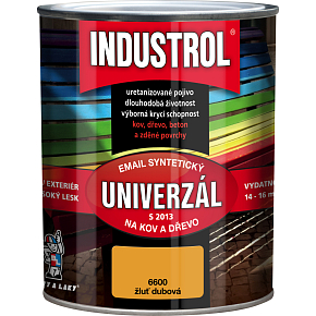 Industrol S2013 univerzál lesk vrchní barva na kov a dřevo, 6600 dubová žluť, 600 ml