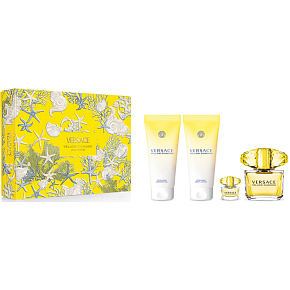 Versace Yellow Diamond Pour Femme toaletní voda 90 ml + tělové mléko 100 ml + sprchový gel 100 ml + toaletní voda 5 ml, dárková sada pro ženy Versace Yellow Diamond Pour Femme toaletní voda 90 ml + tělové mléko 100 ml + sprchový gel 100 ml + toaletní voda 5 ml, dárková sada pro ženy