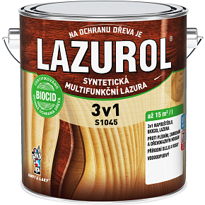 Lazurol 3v1 S1045 tenkovrstvá lazura na dřevo T000 přírodní 2,5 l