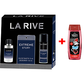 LA RIVE EXTREME STORY toaletní voda 75 ml + deodorant sprej 150 ml, dárková sada pro muže + Sprchový gel La Rive 2v1 Minie 250 ml NAVÍC LA RIVE EXTREME STORY toaletní voda 75 ml + deodorant sprej 150 ml, dárková sada pro muže + Sprchový gel La Rive 2v1 Minie 250 ml NAVÍC