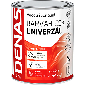 DENAS UNIVERZÁL-LESK vrchní barva na dřevo, kov a beton, 0610 krémová, 700 g DENAS UNIVERZÁL-LESK vrchní barva na dřevo, kov a beton, 0610 krémová, 700 g