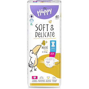 Bella Happy Maxi Plus 4+ dětské pleny jednorázové 9-15 kg, 40 ks Bella Happy Maxi Plus 4+ dětské pleny jednorázové 9-15 kg, 40 ks