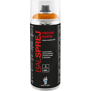 BALSPREJ vrchní univerzální akrylová barva ve spreji, RAL 1028 žlutá melounová, 400 ml