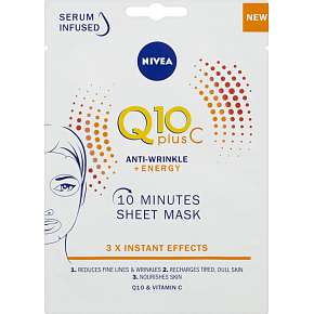 Nivea Q10 plus C textilní maska proti vráskám, 1 ks Nivea Q10 plus C textilní maska proti vráskám, 1 ks