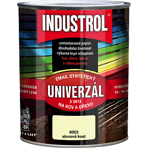 Industrol S2013 univerzál lesk vrchní barva na kov a dřevo, 6003 slonová kost, 600 ml