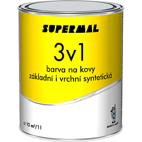 Supermal 3v1 S2177 0155 antracitová vrchní syntetická barva na kovy, 0,6 l